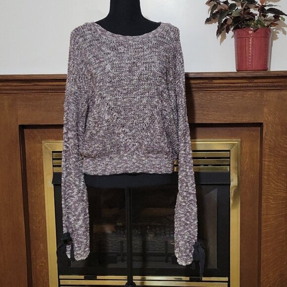 NWT Alley & Gabby Knit Sweater Bow Tie Statement Sleeves - Picture 7 of 9